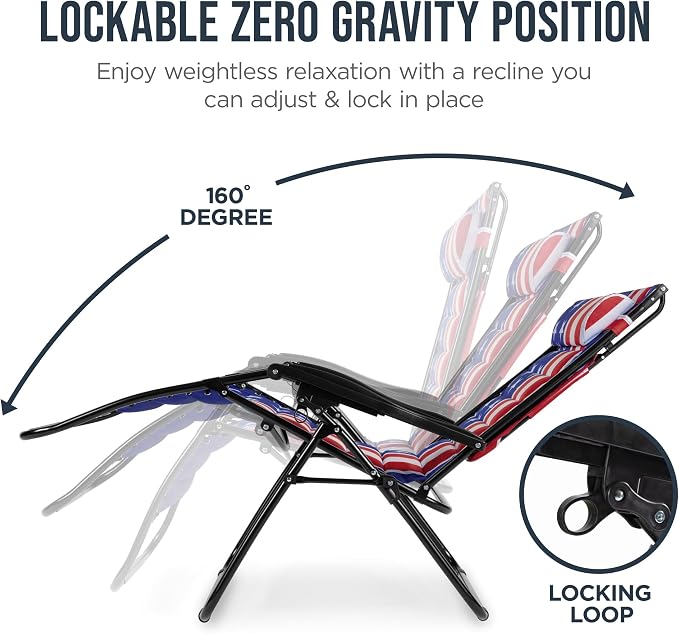 Best Choice Products Oversized Padded Zero Gravity Chair w/Canopy Headrest Cup - Image 7