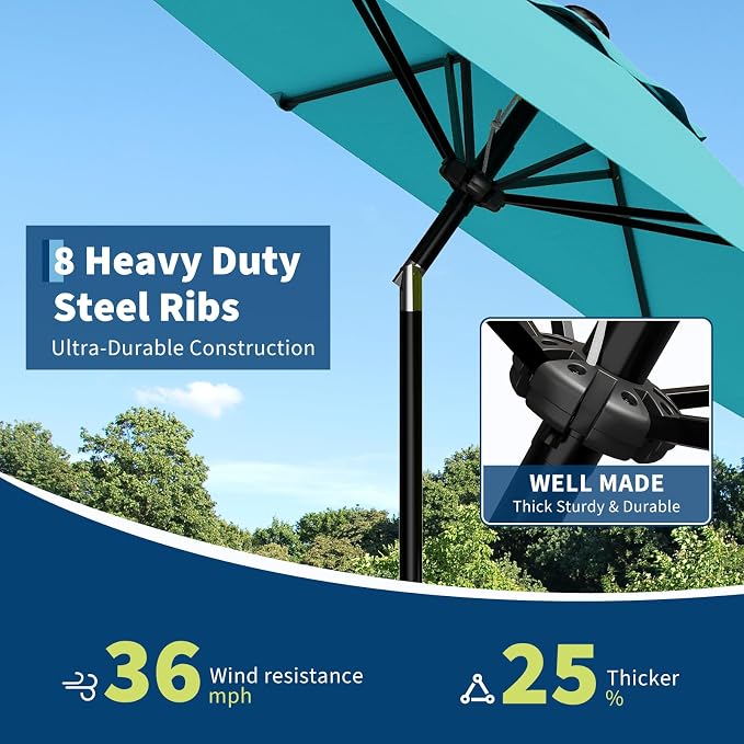 GarveeLife 9FT Umbrella Outdoor Patio, Pool Umbrella - Image 6