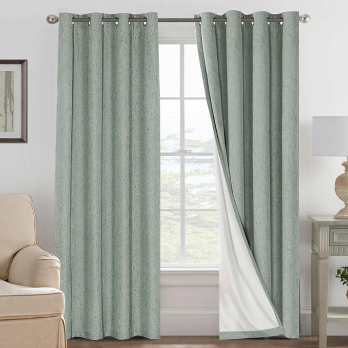 H.VERSAILTEX Linen Curtains 100% Blackout Curtains by HVERSAILTEX