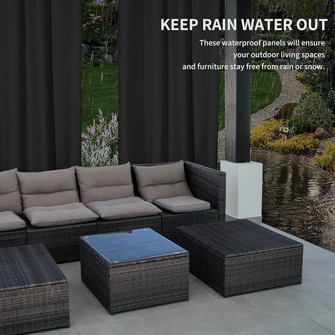 Easy-Going 100% Waterproof Outdoor Curtains 54x96 inch, Gazebo and Pergola 2 - Image 4