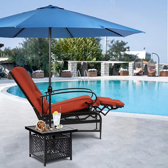 SUNCROWN Outdoor Recliner Chairs Patio Adjustable Relaxing Chair Outdoor Metal - Image 2