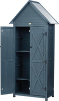 Outdoor Storage Shed with Floor & Adjustable Shelves, Wooden Garden Tool by HABAU
