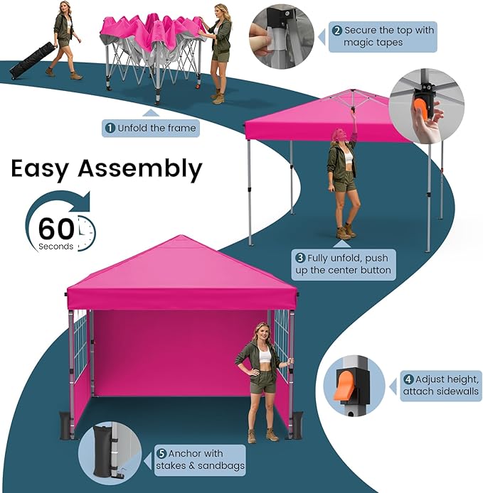 Raynesys 10x10ft Pop Up Canopy Tent - Image 4
