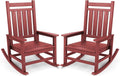 SERWALL Rocking Chair Set of 2, HDPE Rocker, Crimson Red | 21.1" Widened Seat by SERWALL