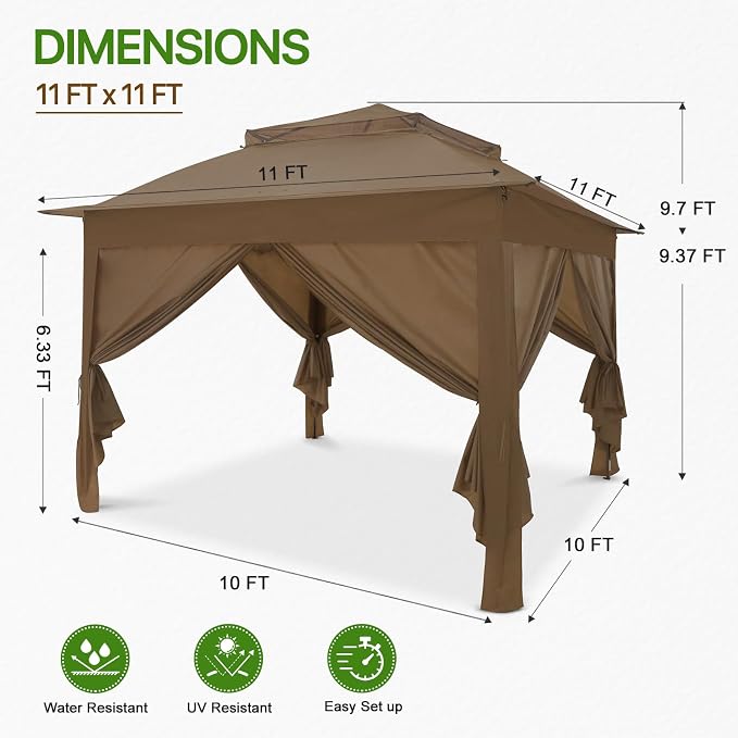 COOS BAY 11x11 Pop Up Gazebo - Image 3