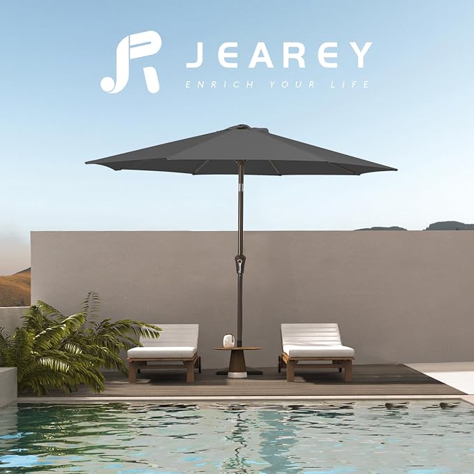 JEAREY 10 ft Outdoor Patio Umbrella w/Tilt and Crank - Image 6