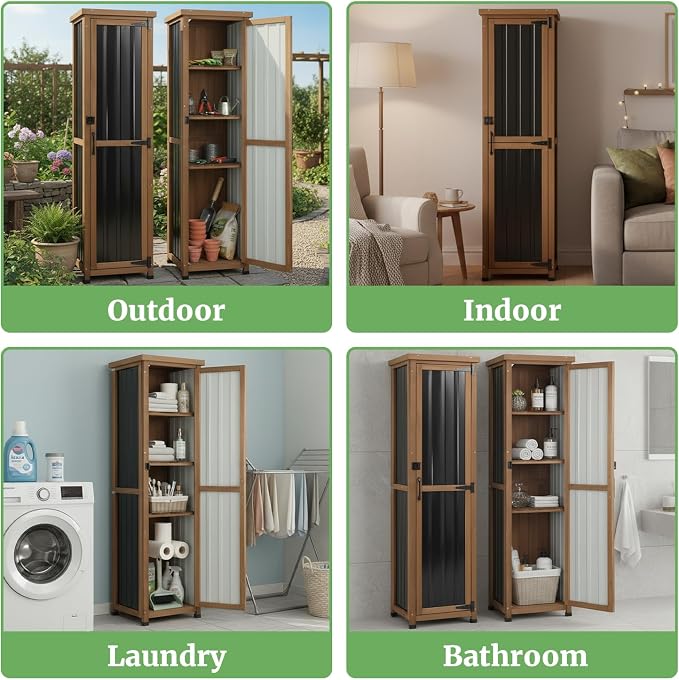 PetsCosset 62" H Outdoor Corner Storage Cabinet - Image 3