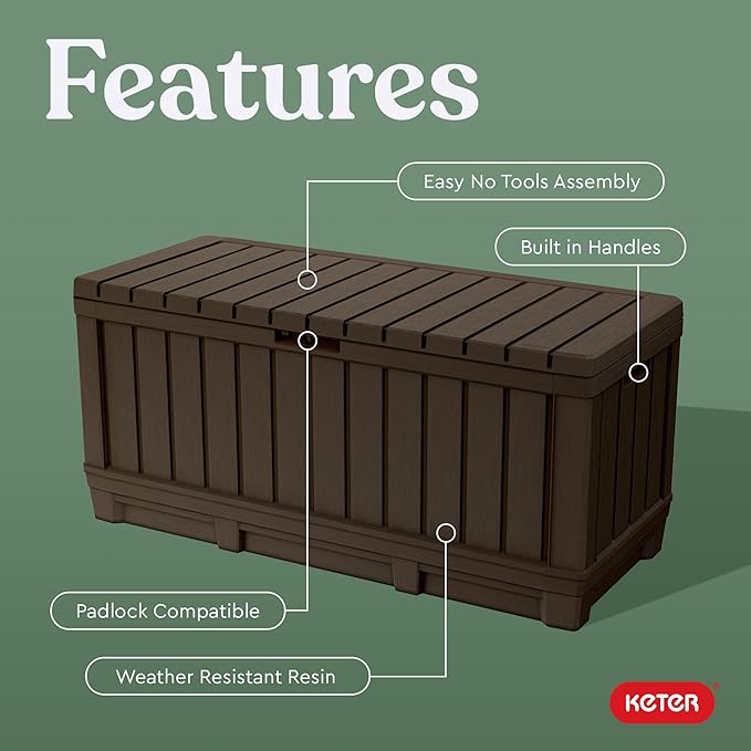 Keter Kentwood 92 Gal Outdoor Storage Box - Image 3
