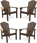 THOEOE Stackable Adirondack Chair Set of 4, HDPE Fire Pit Chairs Set of 4 | by THOEOE