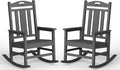 Oversized Outdoor Rocking Chair, High Back Patio Rockers, Dark Grey | by CIOKEA
