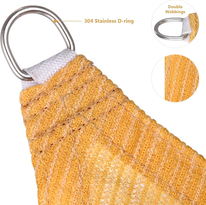 Eden's Decor 4' x 15' Wheat Sun Shade Sail Rectangular Straight Flat Edge - Image 2