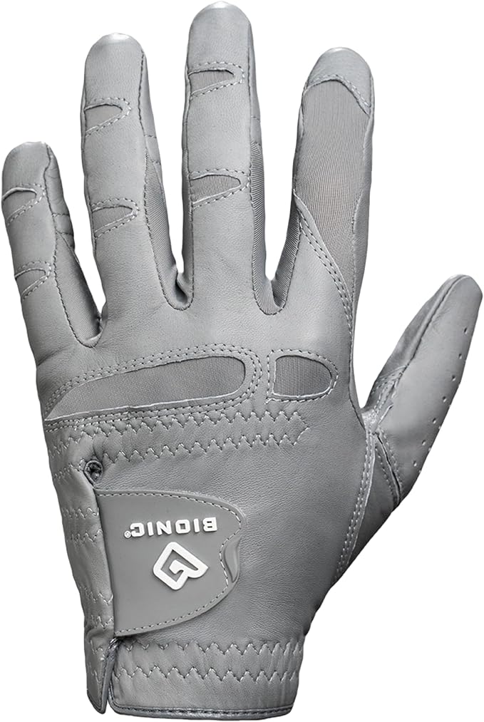 Bionic Men's StableGrip 2.0 Grey Golf Glove - Made from Premium Cabretta Leather