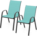 COSTWAY Patio Stackable Dining Chairs Set of 2 by COSTWAY