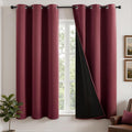 MIULEE Burgundy Red 100% Blackout Curtains by MIULEE