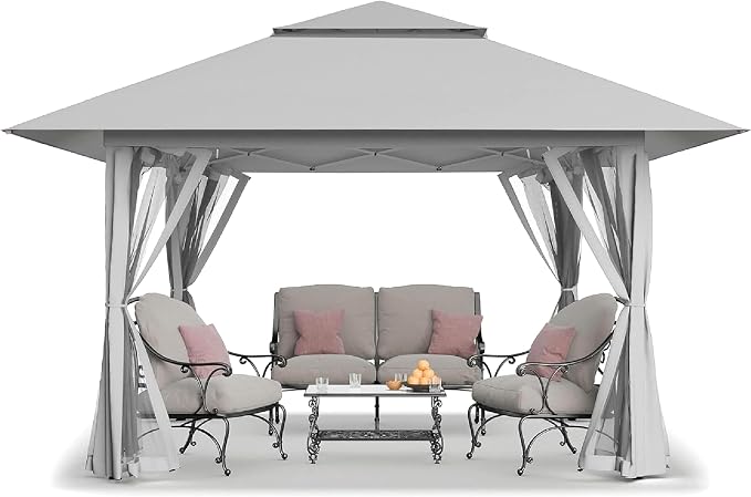 CROWN SHADES 11x11 Pop Up Gazebo, Outdoor Canopy Tent, One Push Instant Gazebo by Unknown