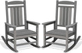 Oversized Outdoor Rocking Chairs Set of 2, Porch Rocker Unique Gray | by KINGYES