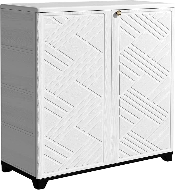 Mrosaa Outdoor/Indoor Storage Box, Resin and Plastic Storage Cabinet Waterproof by Mrosaa