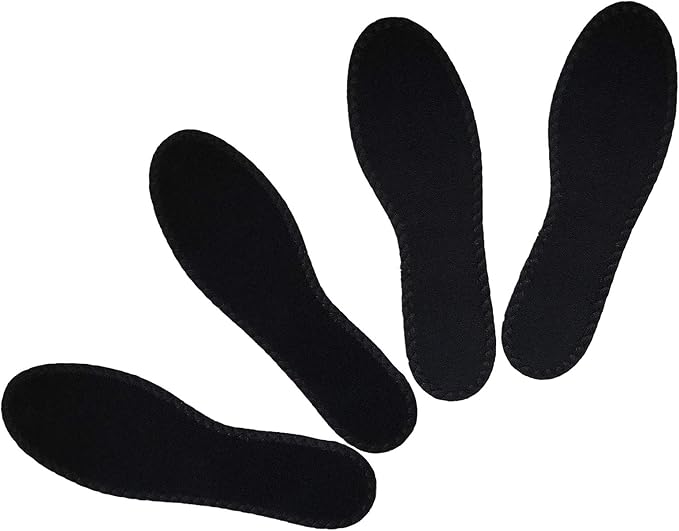 Happystep Cotton Terry Cloth Insoles, Barefoot Shoe Inserts, Sweat Absorption, Odor Control, Moisture-Wicking, Washable and Reusable, Zero Drop Shoe Insoles, 2 Pairs of Black (Men Size 10)