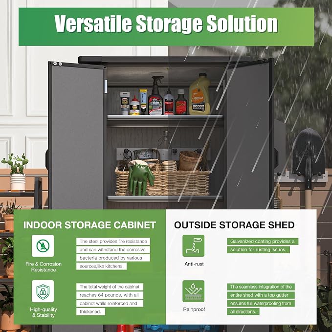 U-MAX Resin Outdoor Storage Cabinet, Waterproof, Reinforced Floor - Image 2