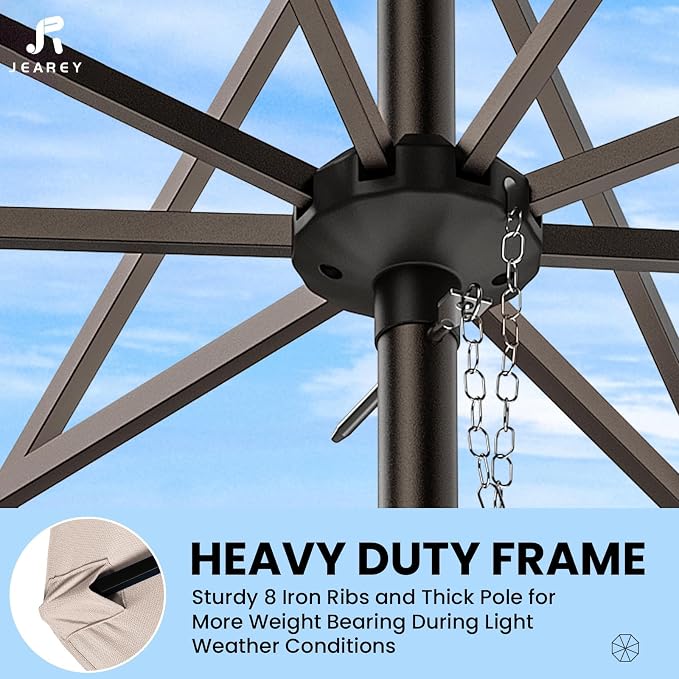 JEAREY 10 ft Outdoor Patio Umbrella w/Tilt and Crank - Image 5