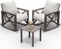 UDPATIO Rocking Chair Outdoor Oversized Metal Bistro Set 6.5" Cushion Beige | 3 by UDPATIO