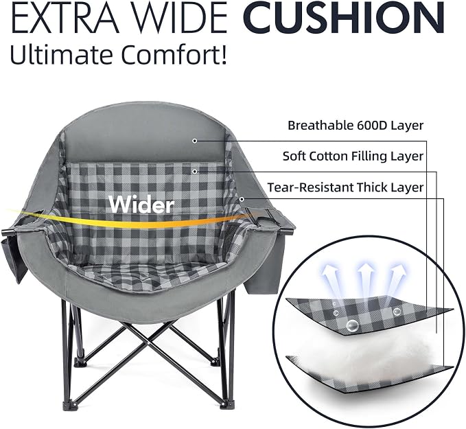 Oversized Camping Chair for Adults 2 Pack - Image 3