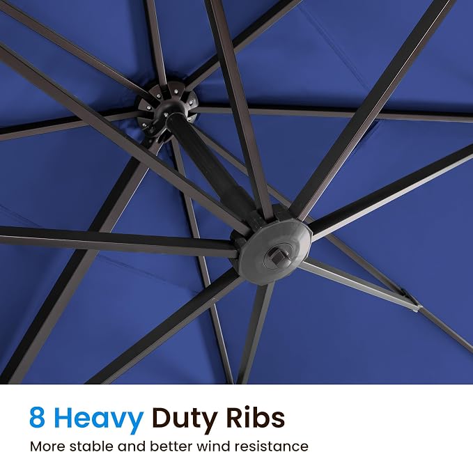 9' X 12' Cantilever Patio Umbrella Rectangular Outdoor Umbrellas | Heavy Duty - Image 5
