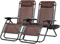 Nazhura Set of 2 Relaxing Recliners Patio Chairs Adjustable Steel Mesh Zero by NazhuraGoodCompanionAtHome