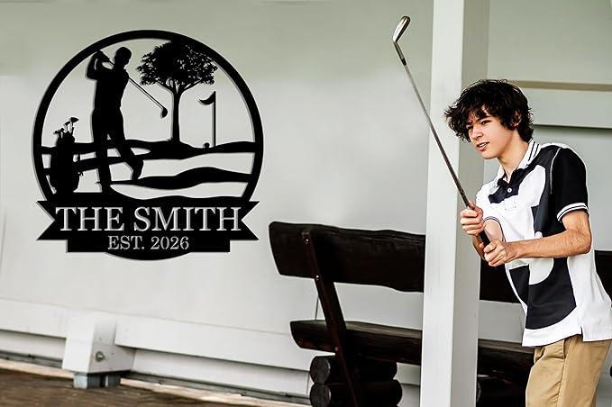 Personalized Golf Metal Sign - Custom Name Golf Wall Art - Unique Gift for Golfers - Man Cave & Golf Room Decor - Golf Room Decor Custom Name Sign