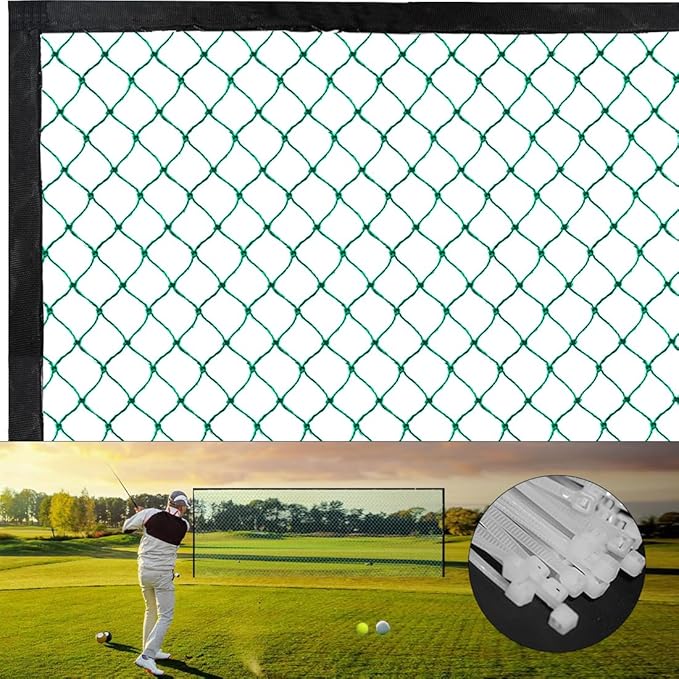 Multifunction Golf Ball Netting Impact Golf Barrier Net Practice Hitting Net for Indoor or Outdoor Use 10 x 3 Ft- 10x 30 Ft