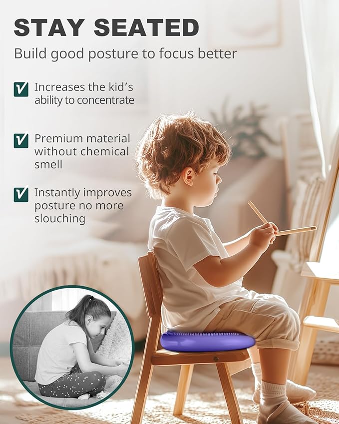 Trideer Wobble Cushion Core Balance Disc, Flexible Seating for Classroom Elementary, Wiggle Seat for Sensory Kids, Balance Pad with Inflation Pump