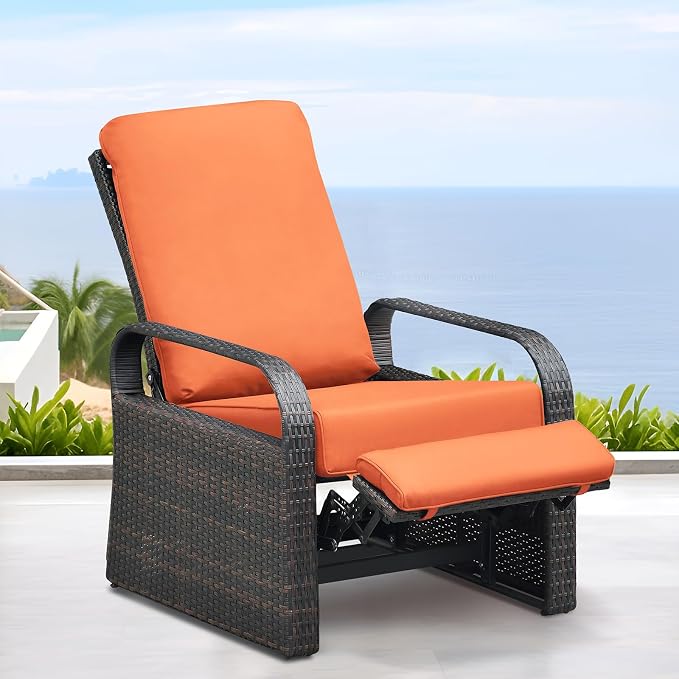 Outdoor Recliner, Aluminum Frame Patio Chaise Lounge Chairs - Image 7