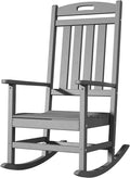 Outdoor Rocking Chair, All-Weather Resistant Poly Lumber Rocker Chair Outdoor by Adiromoti