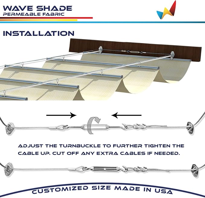 Windscreen4less 3' x 6' Retractable Sun Shade Canopy Cover Sliding Wave Shade - Image 6