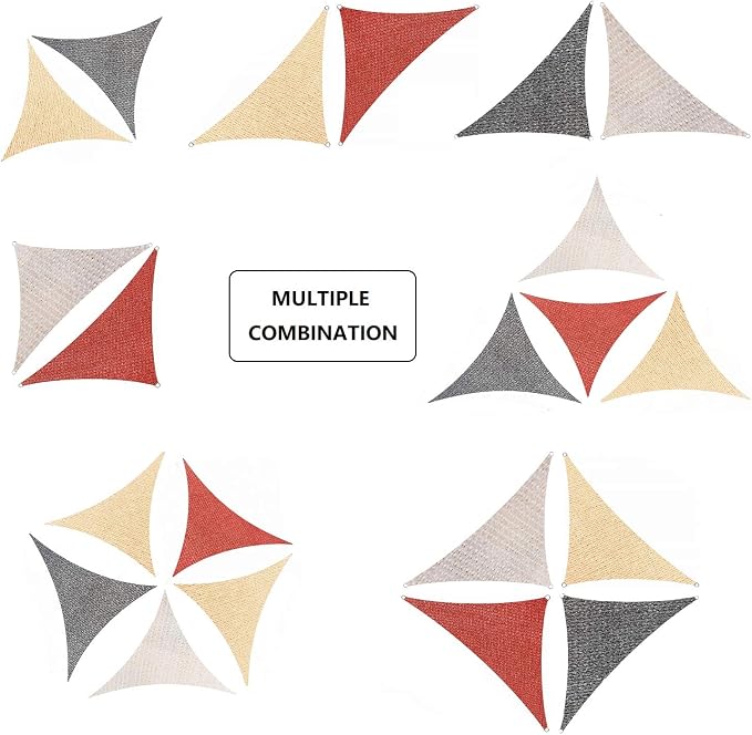 AsterOutdoor Sun Shade Sail Triangle 12' x 12' x 12' UV Block Canopy - Image 9