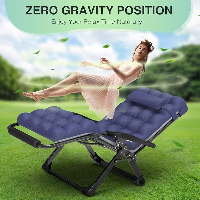Suteck Oversized Zero Gravity Chair, Upgraded Lock and Footrest, Reclining - Image 7