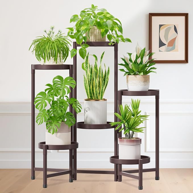 iDavosic.ly Plant Stand Indoor Outdoor, 6 Tier Metal Corner Shelf, Bronze | by iDavosicly