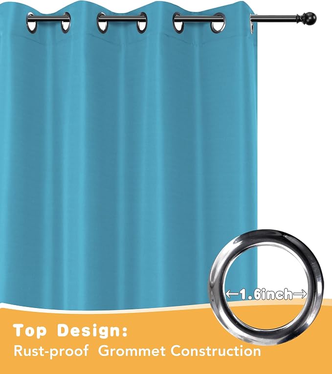 HolidayIdeas Outdoor Curtains for Patio Waterproof 4 Pcs 54x120 Inch Teal | - Image 4