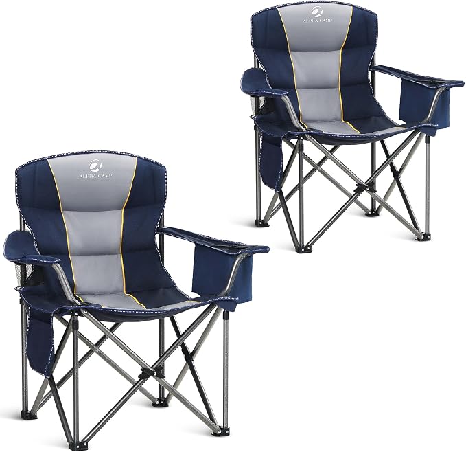ALPHA CAMP Oversized Fully Padded Camping Chairs by ALPHACAMP