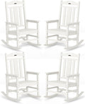Oversized Outdoor Rocking Chairs Set of 4, 380lbs Heavy-Duty Large Patio Rocker by CIOKEA