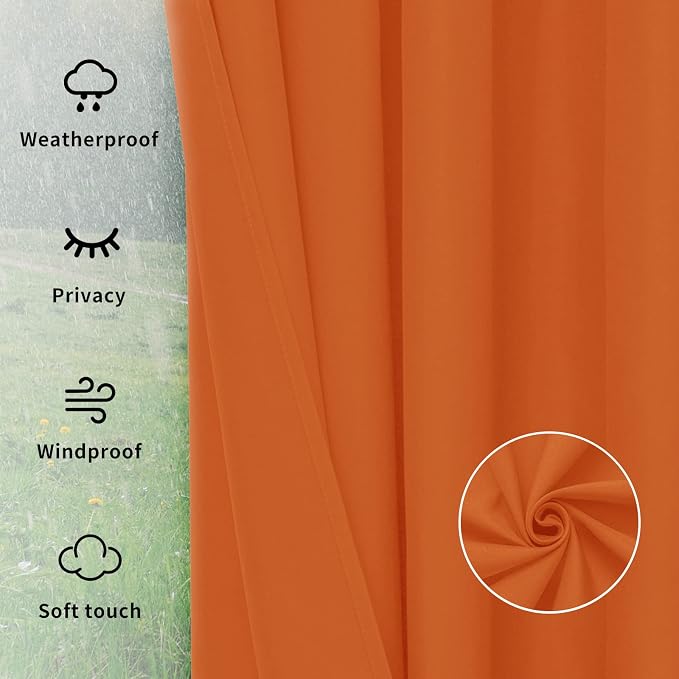 Easy-Going Outdoor Curtains for Patio 1 Panel, 54x84 inch, Weatherproof Privacy - Image 6