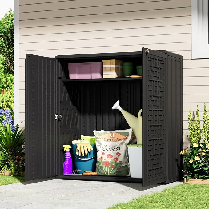 Outdoor Storage Cabinet Waterproof, Resin 62 Gallon Deck Box - Image 4