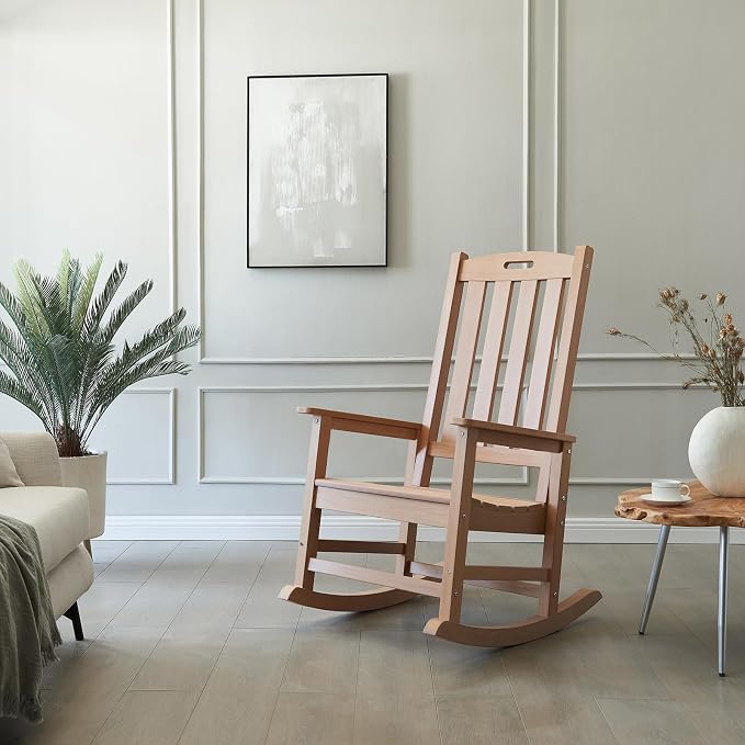 Oversized Outdoor Rocking Chair, HDPE Porch Rocker | High Back Rocking Chairs - Image 2