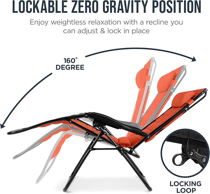 Best Choice Products Oversized Padded Zero Gravity Chair w/Canopy Headrest Cup - Image 7