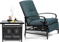 SUNCROWN Outdoor Recliner Chair Patio Adjustable Recliner Chair and Side Bistro by HOME