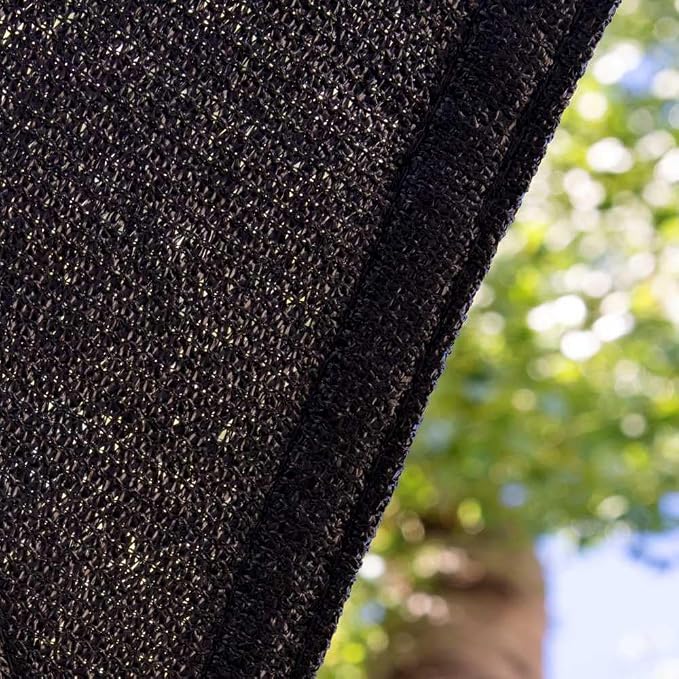 Amgo Custom Size 12' x 19' Black Rectangle Square Sun Shade Sail UPF50+ - Image 9