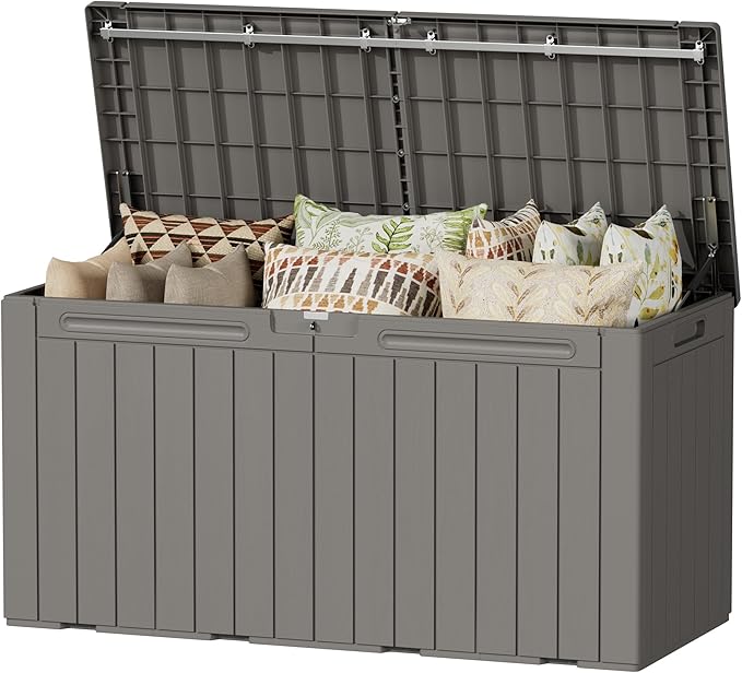 Devoko 100 Gallon Outdoor Storage Box, Waterproof Deck Box Lockable | Weather by DEVOKO