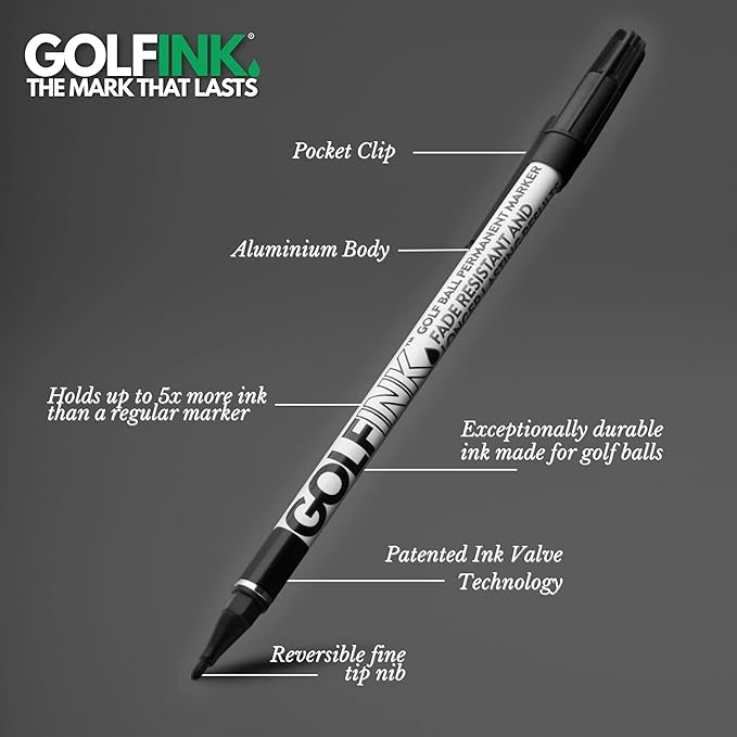 Flightpath GolfInk Marker Pens – Smudge-Free Tour Compliant Markers – Fine Tip, Leakproof Ink for Clean Golf Ball Identification or Liner Stencils – Long-Lasting, Permanent – 2 Pack (Red)
