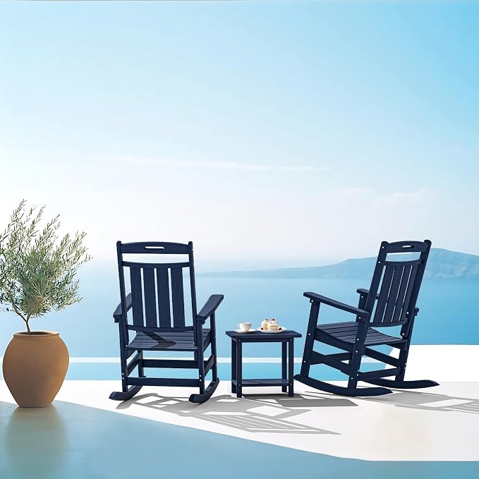 Oversized HDPE Outdoor Rocking Chair, All-Weather Resistant, Extra Large & - Image 8
