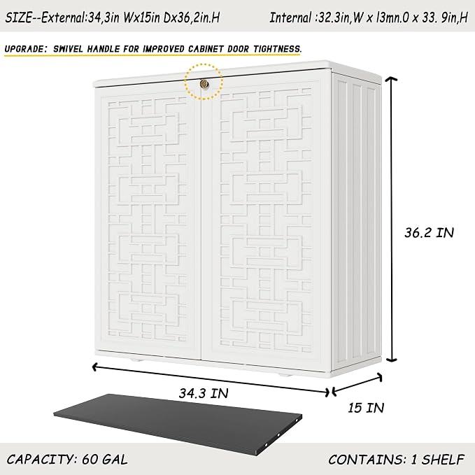 Mrosaa Indoor Outdoor Storage Cabinet Waterproof - Image 4